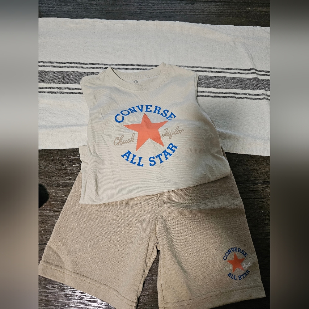 Converse Cream Short Sleeve Tee with Star Logo